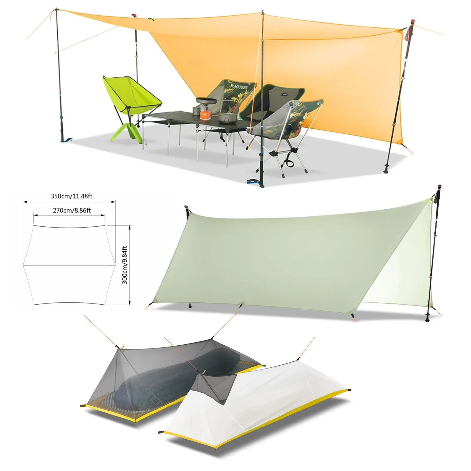 Ultralight 450g 20D Double-Sid - Hammock Rain Tarp recensie en prijs