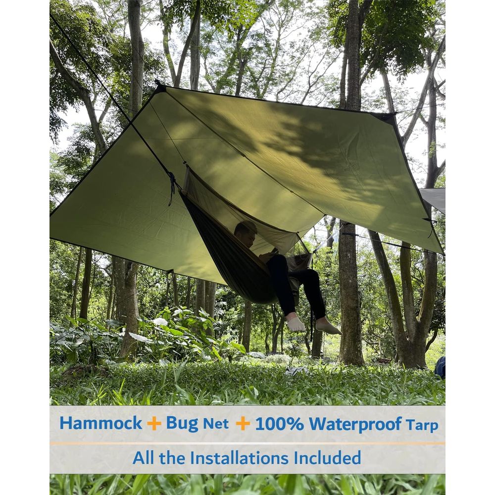Double Camping Hammock with Ra - Hammock Rain Tarp recensie en prijs