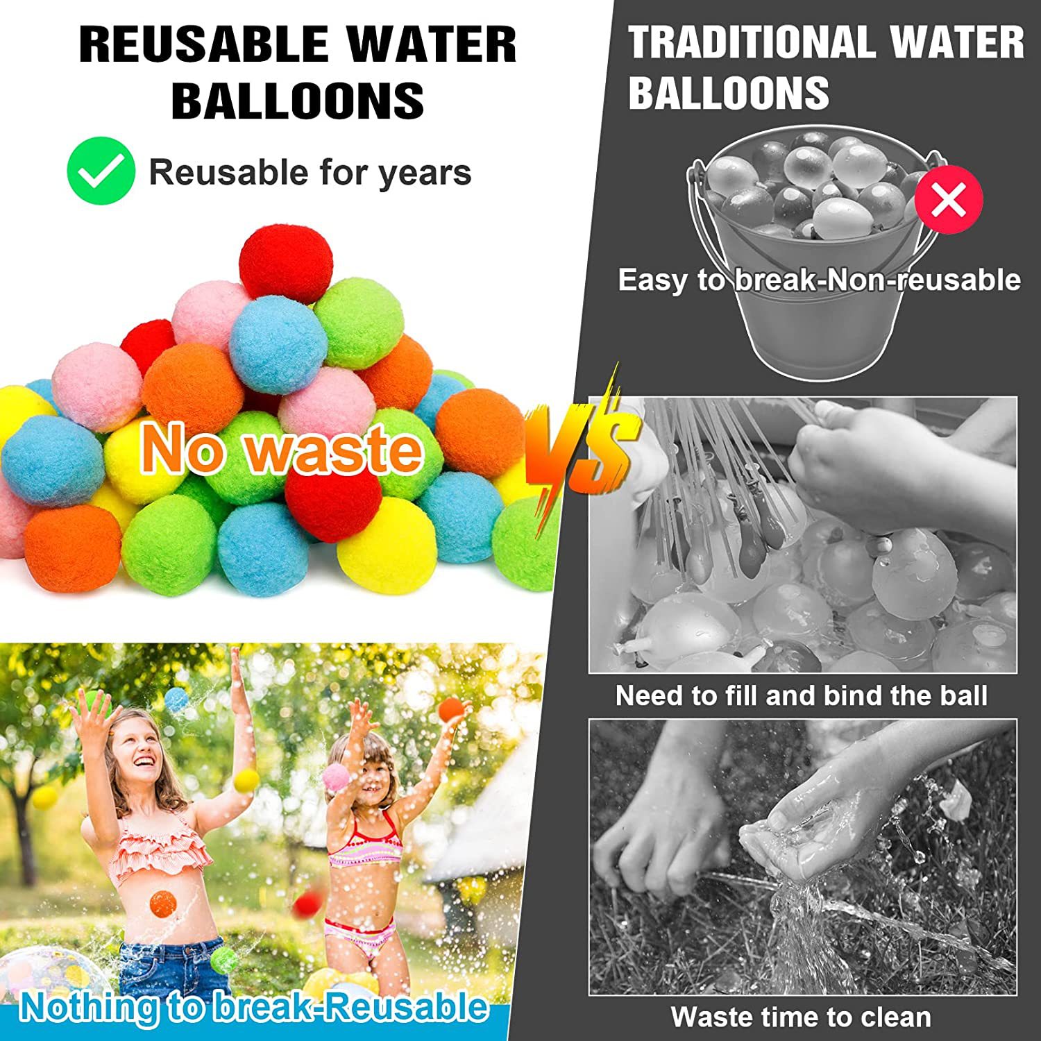 12/30/60Pcs Reusable Water Bal - Outdoor Adventure Games recensie en prijs